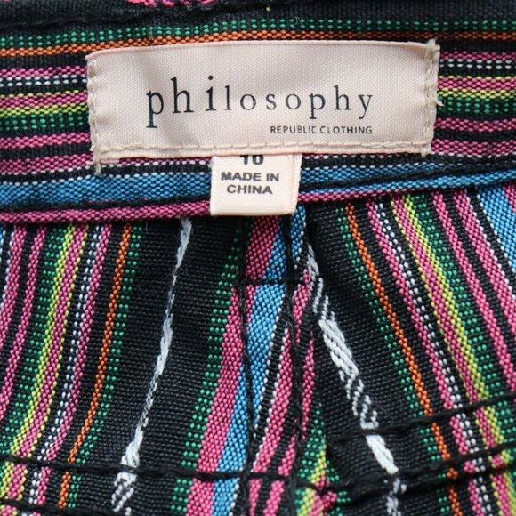 Philosophy Womens Size 10 Jeans Striped Colorful Woven Cotton Blend Pant. - Picture 2 of 11
